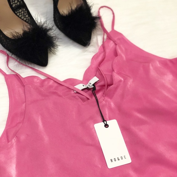 RO & DE Pink Scallion Tank Top (M) - Picture 5 of 7